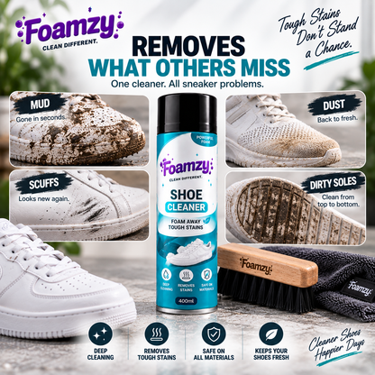 Foamzy Freshstep - Footwear Cleaning Foam (2 Foam Cleaners + Free Deep-Clean Brush)